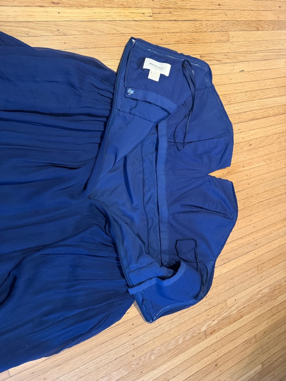 J. Crew Strapless Royal Blue Chiffon Cocktail Dress - Picture 4 of 4